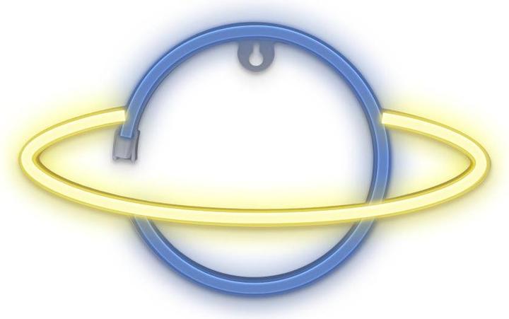 Produktbild Forever Light Neon LED Licht SATURN gelb blau Fledermaus + USB FLNE11