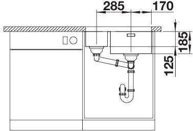 Actual product image Blanco Solis 340/180-U (Undermount sink, 58.50 cm, 44 cm)