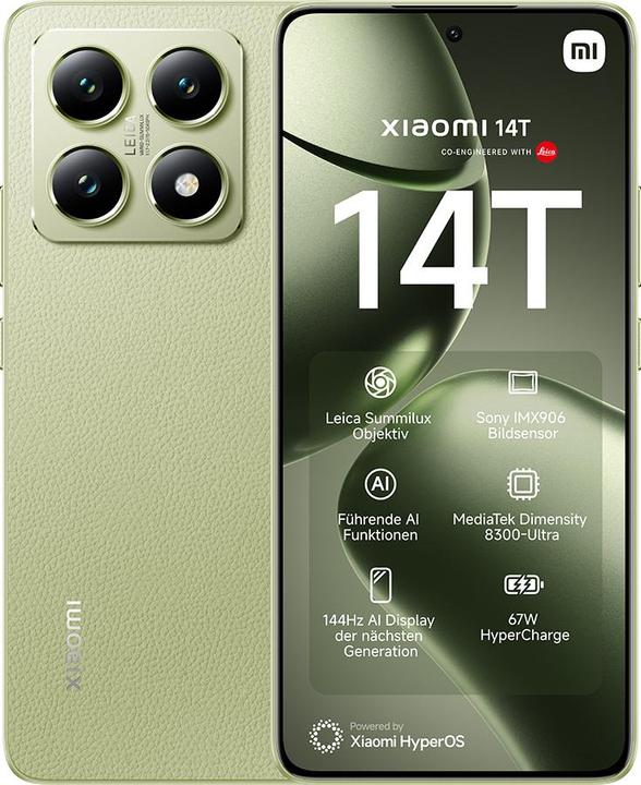 Produktbild Xiaomi 14T (256 GB, Lemon Green, 6.67", Dual SIM, 50 Mpx, 5G)
