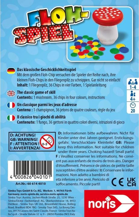Immagine prodotto Noris Gioco delle pulci (Tedesco, Francese, Italiano, Inglese)
