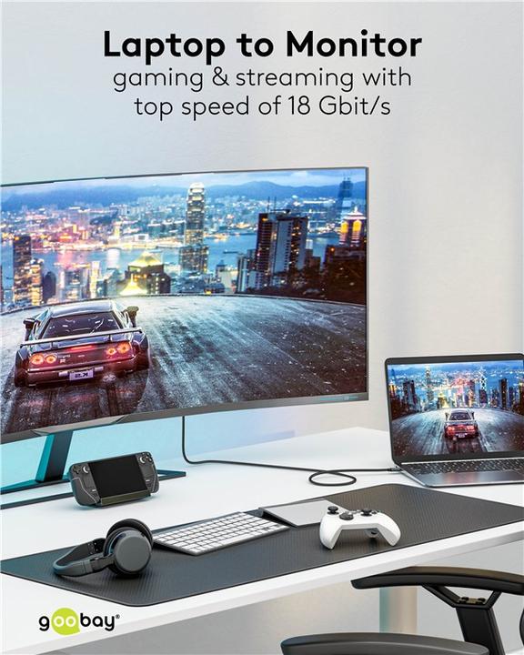 Produktbild Goobay HDMI – USB C (1 m, HDMI, USB Typ C)