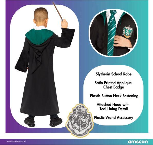 Immagine prodotto Amscan Uniforme scolastica da Serpeverde per bambini taglia 10-12 anni (140)