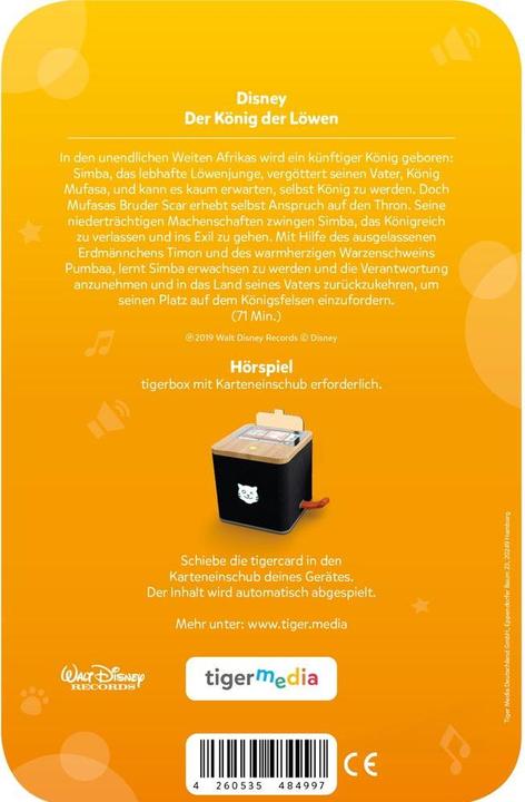 Produktbild Tigermedia tigercard - Disney - König der Löwen