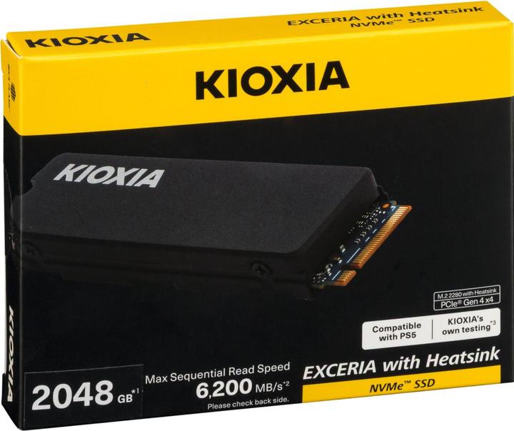 Actual product image Kioxia EXCERIA HeatSink NVMe 2TB M.2 2280 PCIe Gen4x4 (2048 GB, M.2 2280)