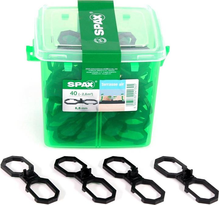 Actual product image Spax Terasse Air Spacer 6.5mm Ventilation for wooden boards Terasse in handle case 40 pcs.