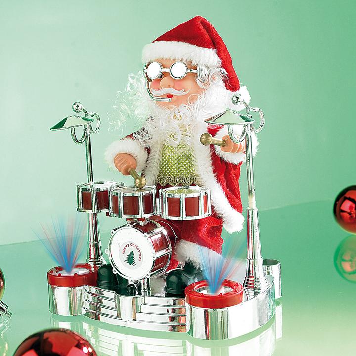 Actual product image Infactory Singing Drummer Santa Claus with LED Light Show