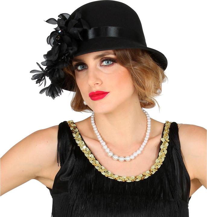Widmann Cappello da donna anni '20 nero
