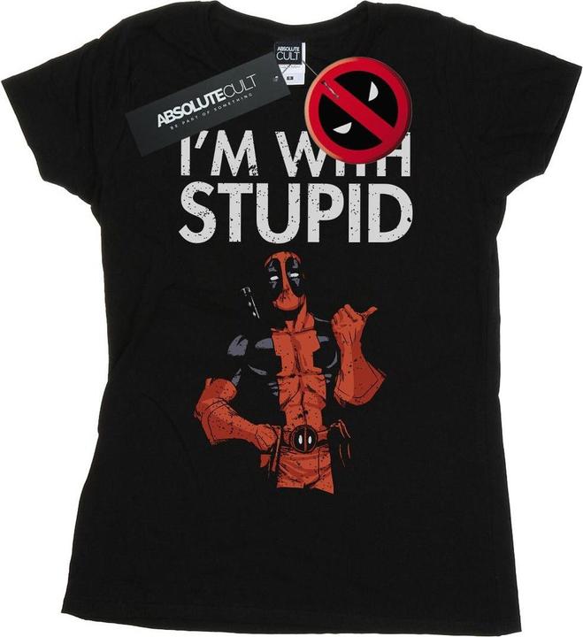 Immagine prodotto Deadpool I'm With Stupid Maglietta Donna (XXL)