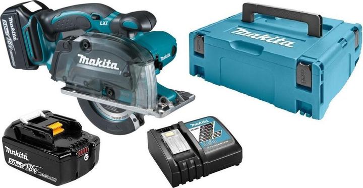 Produktbild Makita DCS 552 RTJ 18 V Akku Metall Handkreissäge 136 mm im Makpac + 2x 5,0 Ah Akku und Lader + Säge