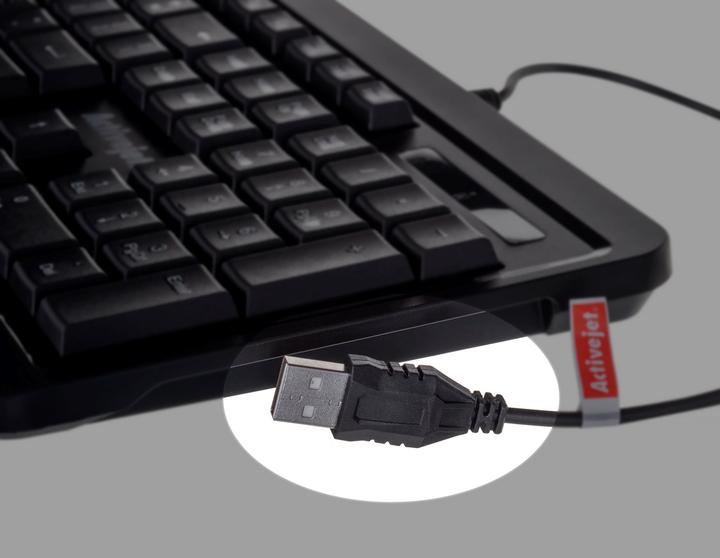 Produktbild Activejet USB-Tastatur K-3807S (Eng. Int., Kabelgebunden)