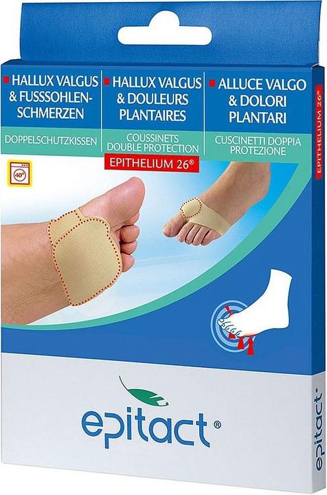 Immagine prodotto Epitact Doppio cuscino di protezione per l'alluce valgo e le piante dei piedi dolorose taglia S (S)