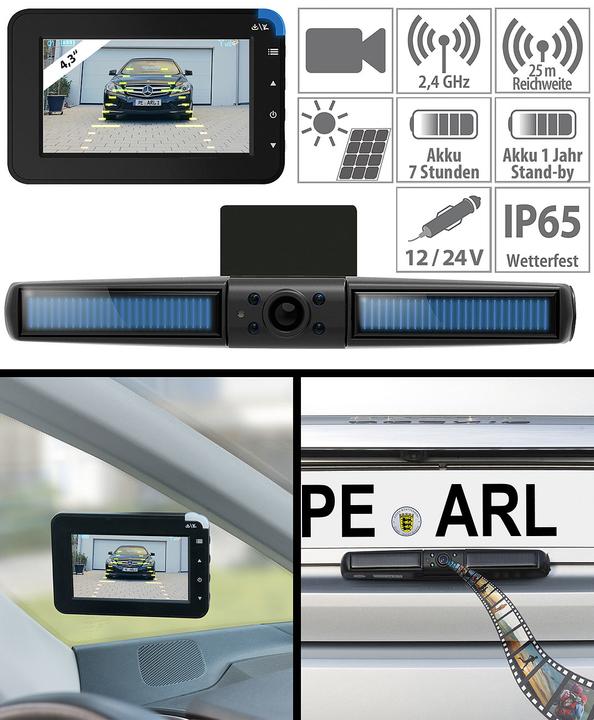 Image du produit Lescars Caméra de recul solaire sans fil