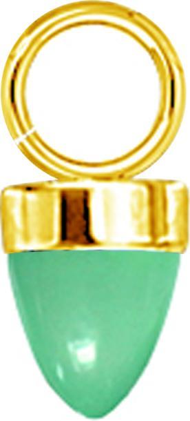 Produktbild Star Piercing Anhänger vergoldet ein Kegel Glas grün (ohne Messing, Chirurgenstahl 316L)