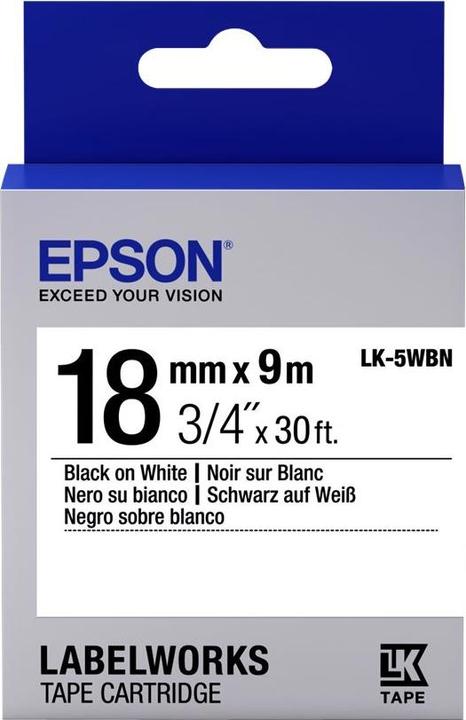 Epson Etikettenkassette Lk-5wbn (1.80 cm, Schwarz)