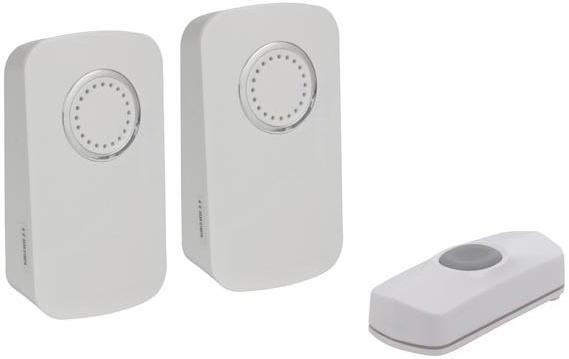 Image du produit Velleman Sonnette Sans Fil à Piles - 2 Récepteurs Et 1 Bouton (Funk)