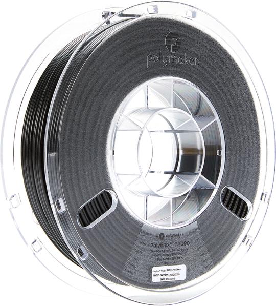 Actual product image Polymaker PolyFlex TPU90 - Black - 2.85mm (TPU, 2.85 mm, 750 g, Black)