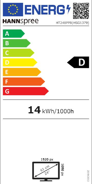 Label énergétique Hannspree HT248PPB (1920 x 1080 pixels, 23.80")