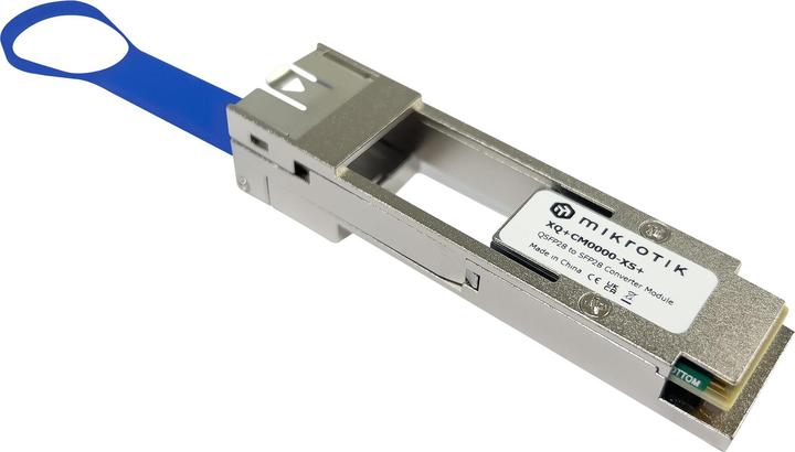 Actual product image MikroTik 100G QSFP28 to 25G SFP28 adapter XQ+CM0000-XS+