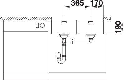 Actual product image Blanco Andano 340/340-U (Undermount sink, 44 cm, 74.50 cm)
