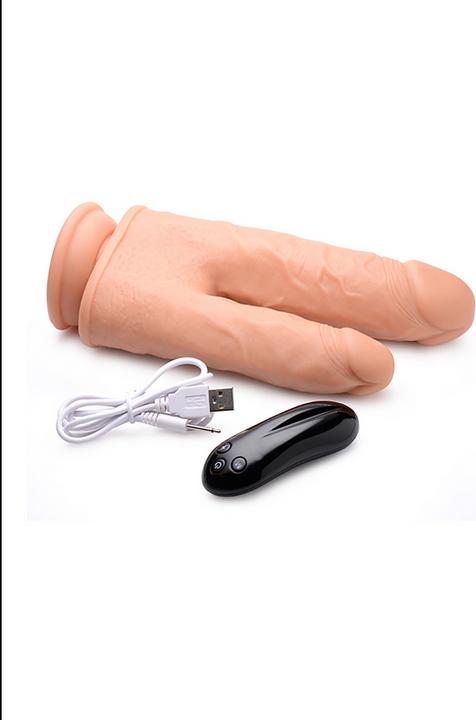 Actual product image Curve Toys 8" Double Shot Liquid Silicone Double Penetration Dildo 10X w/Tu
