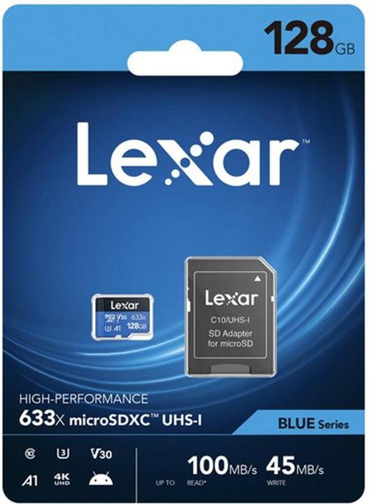 Immagine prodotto Lexar Prestazioni elevate 633x microSDHC/microSDXC UHS-I U3 (128 GB, microSDXC, U3, UHS-I)