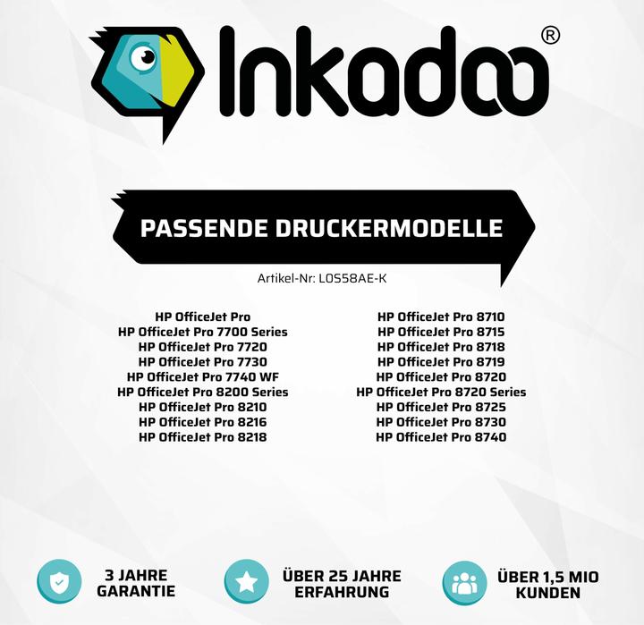 Produktbild Inkadoo Kompatibel Tinte für HP F6U13AE / 953 OfficeJet Pro 7700, 7720, 7730, 8200, 8700, 8720 (M)