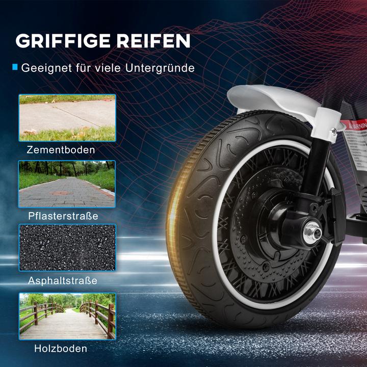 Produktbild Homcom Elektromotorrad Kunststoff, Metall Weiss+Schwarz (6 V)