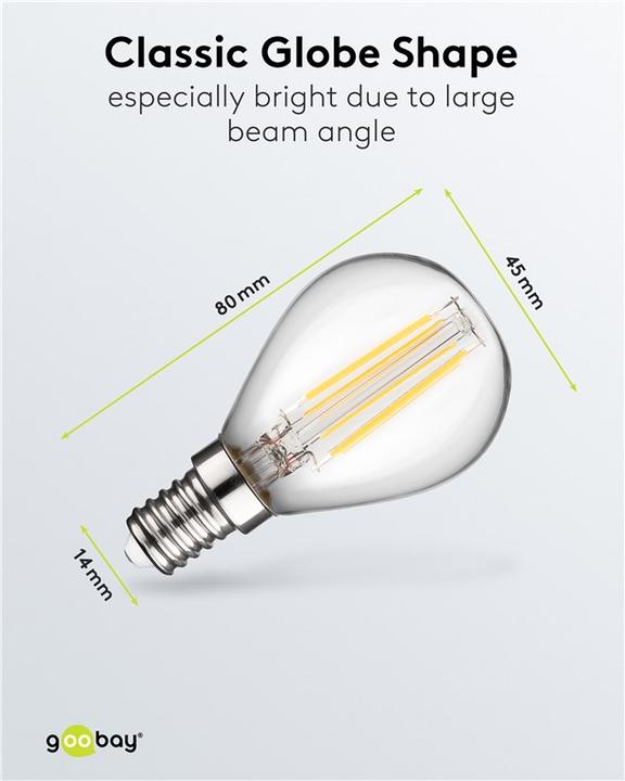 Produktbild Goobay Filament-LED-Mini-Globe, 4 W (E14, 4 W, 470 lm, 1 x, E)