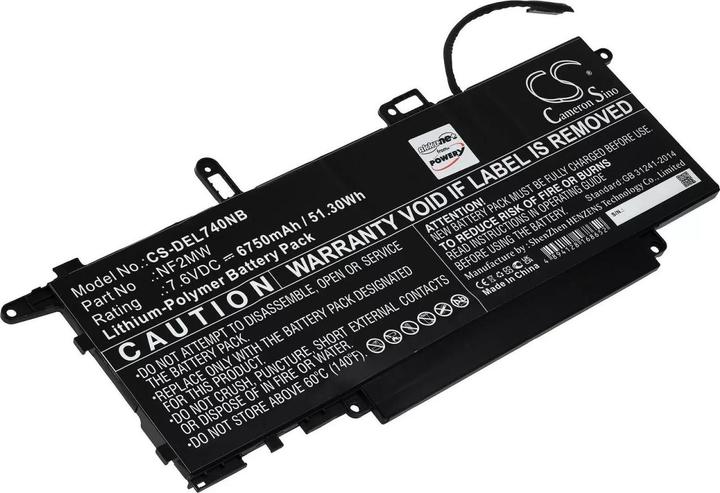 Actual product image AccuCell Battery Dell Latitude 7400 2-in-1, Latitude 7310 2-in-1, type NF2MW (6750 mAh)