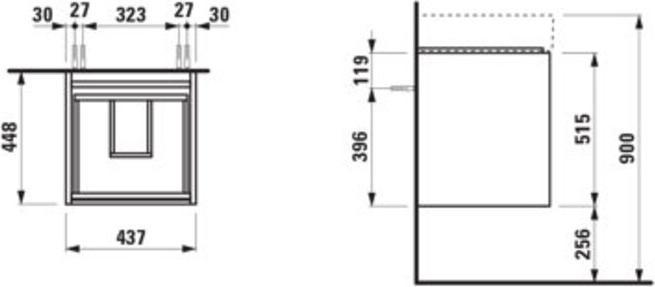 Produktbild Laufen Lani für Kartell Waschtischunterbau, 2 Schubladen, 435x450x515mm, inkl. Ordnungssystem, H403