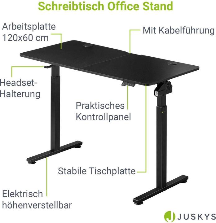 Image du produit Juskys Bureau réglable en hauteur