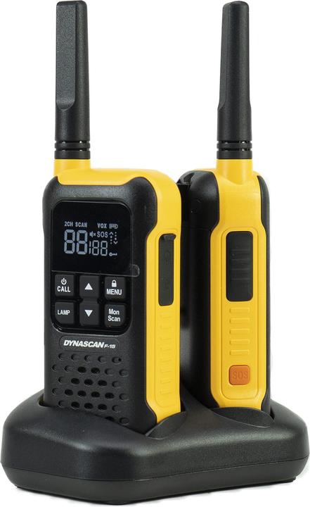 Produktbild Dynascan PMR PNI F-15 tragbares Radio, 446 MHz, 0,5 W, 16 CH, wasserdicht IP67, Set mit 2 Stück (3 km)