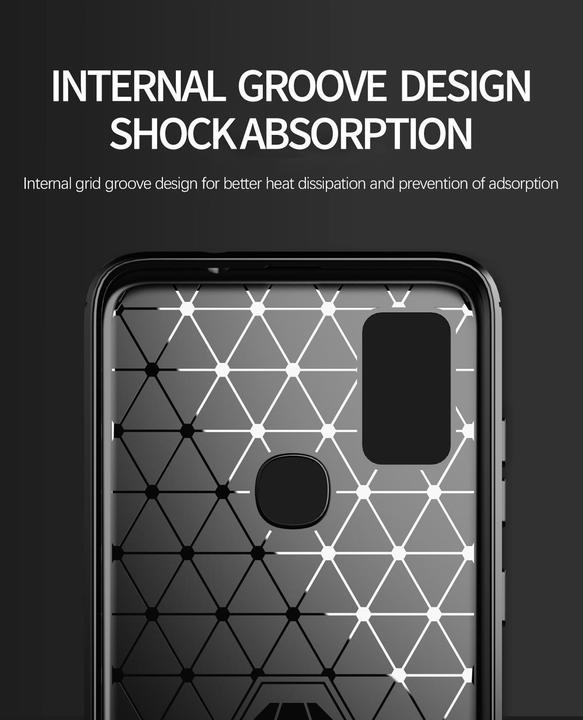 Actual product image Cadorabo TPU Ultra Slim carbon stainless steel combo cover (Samsung Galaxy M51)