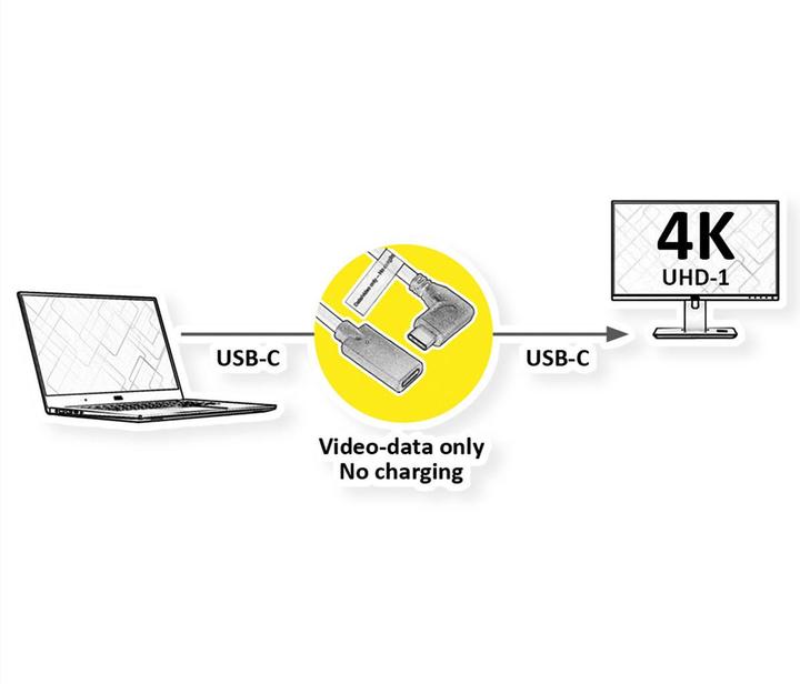 Actual product image Roline Video extension cable (DP Alt Mode) USB Type C-C, ST/BU (2 m, USB 3.2 Gen 1)