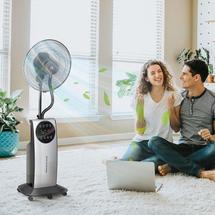 Image du produit Swisshandel24 Ventilateur sur pied avec brumisateur Ventilateur de refroidissement de 90W, réservoir d'eau de