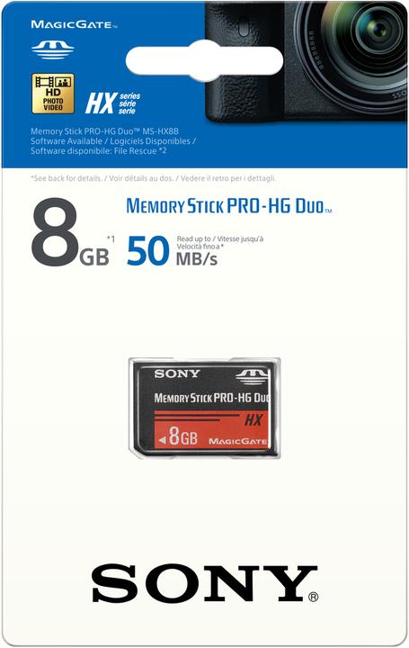 Image du produit Sony Memory Stick Pro-HG Duo (8 Go, Memory Stick Pro HG Duo)