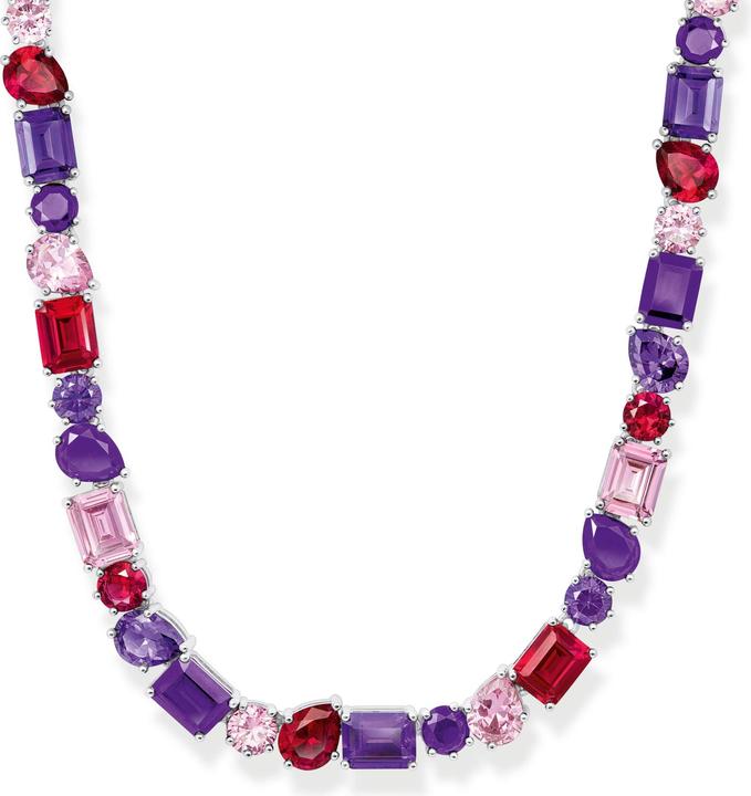 Actual product image Thomas Sabo Choker necklace with colourful stones in three cuts silver (925 silver, 34 - 42 cm)