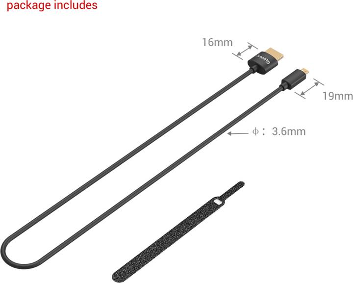 Actual product image SmallRig HDMI – Micro HDMI (0.55 m, HDMI)