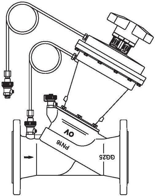 Image du produit Oventrop OV Régulateur de pression différentielle Hydromat DFC PN 16, 400-1800 mbar, bride DN 125