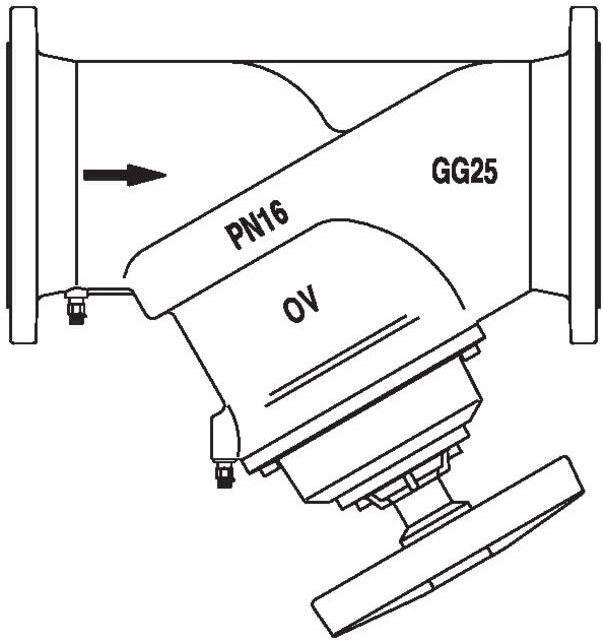 Actual product image Oventrop OV line regulating valve Hydrocontrol VFC PN 16, grey cast iron, flange/DIN DN 300