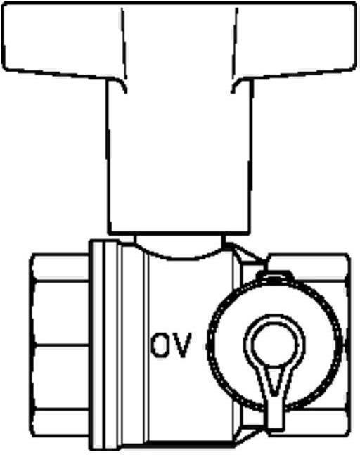 Produktbild Oventrop OV Knebelgriff-Kugelhahn Optibal PN 16 Messing mit Entleerung DN 25 1Zoll