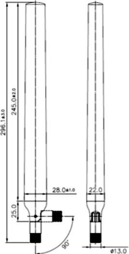 Actual product image Delock LTE/HSPA/GSM antenna, SMA connector, black (3G, GSM)