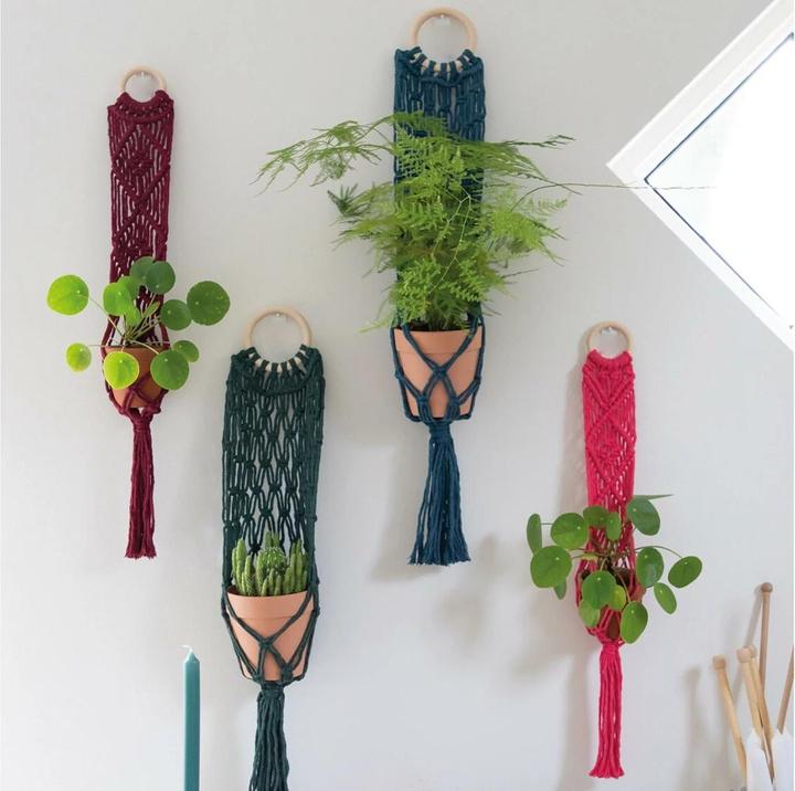 Produktbild Hoooked Bastelset Makramee Blumenampel Bali Koralle