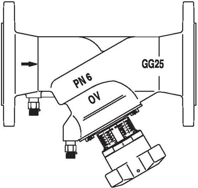 Actual product image Oventrop OV line regulating valve Hydrocontrol VFC PN 6 flange GG25 2 measuring valves DN 150