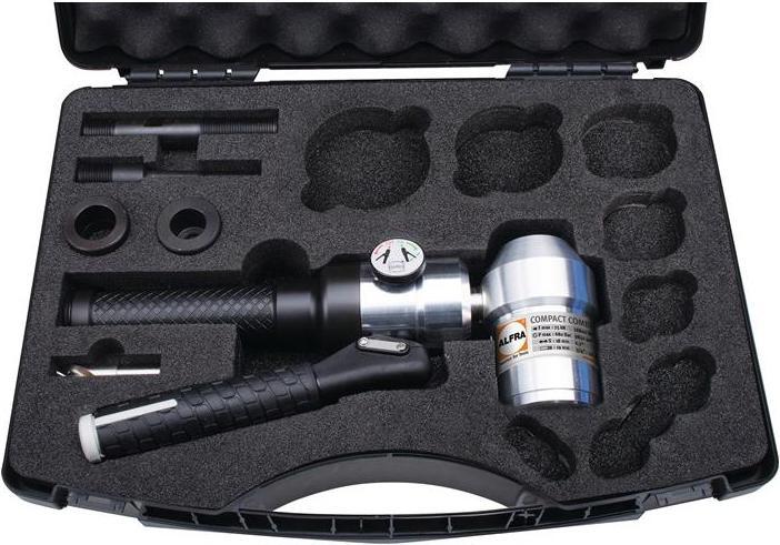 Actual product image Alfra Manual hydraulic punch COMPACTCOMBI® 90 degrees 75 kN 680 bar
