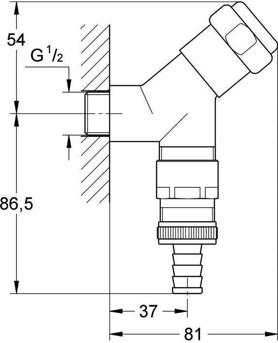 Actual product image Grohe WAS connection valve 1/2" chr