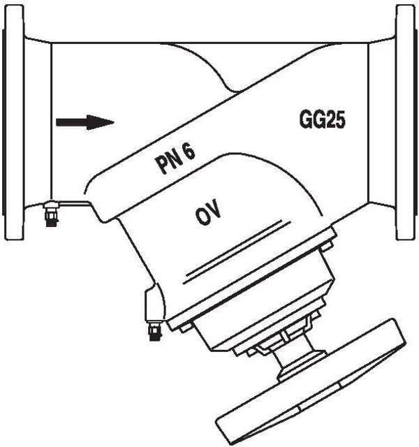 Immagine prodotto Oventrop Valvola di regolazione della linea OV Hydrocontrol VFC PN 6 flangia GG25 2 valvole di misura DN 200