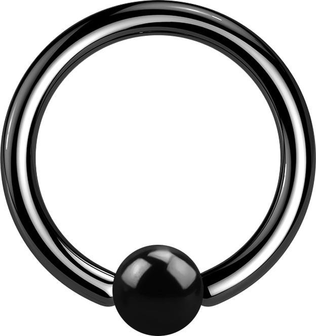 Star Piercing Ball Closure Ring schwarz (ohne Messing, Chirurgenstahl 316L)