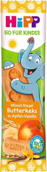 Actual product image Hipp Organic for Kids Muesli Bar Elephant, : Butter Biscuit in Apple Vanilla, from 1+ (20 g)