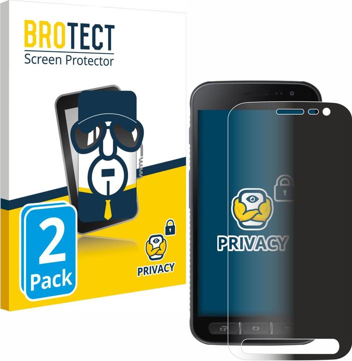 Productafbeelding BROTECT Anti-spionnetje privacyfolie Beschermfolie tegen blauw licht (2 Stuk, Samsung Galaxy Xcover 4s)